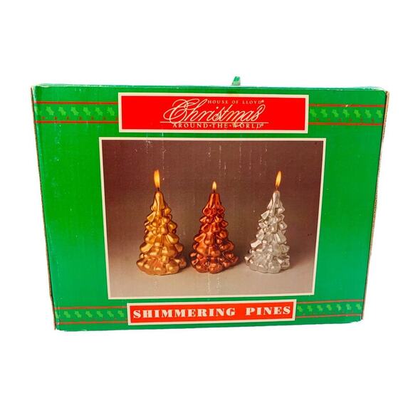 Vintage House of Lloyd New Shimmering Pines Candles Christmas Around The World - Picture 1 of 10